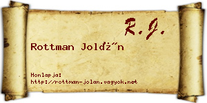 Rottman Jolán névjegykártya